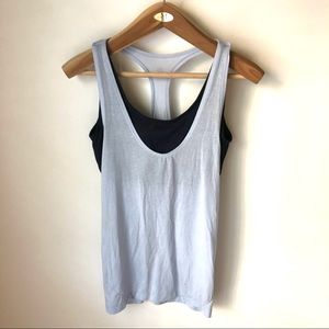 Athleta Medium Blue T Back Workout Tank Top sports bra combo